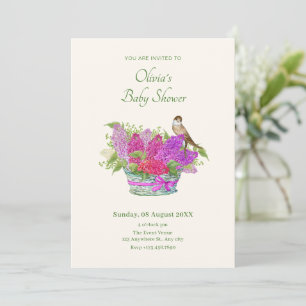 Invitation Baby shower fleuri