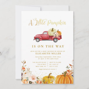 Invitation baby shower fleuri citrouille petit