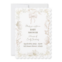 Invitation Baby Shower Fleurie Fantaisiste de Delf