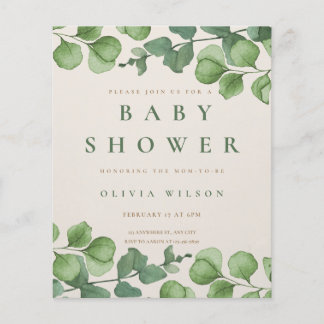 invitation baby shower, fleurs