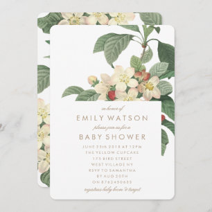 Invitation Baby shower Fleurs de Jardin