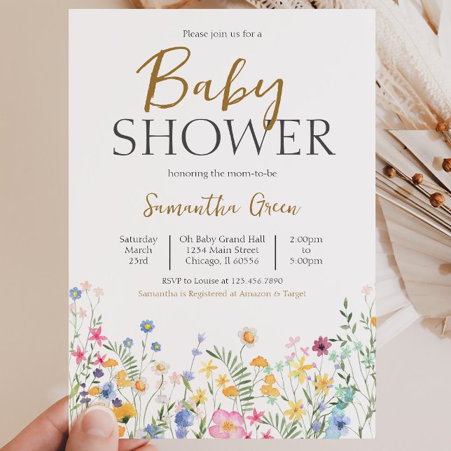 Invitation Baby Shower Fleurs de Printemps (Créateur téléchargé)