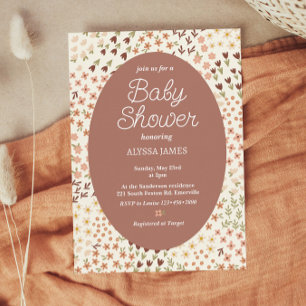 Invitation Baby shower Fleurs douces