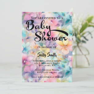 Invitation Baby shower Fleurs Pastel joyeuses