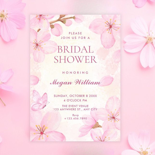 Invitation Baby shower fleurs roses (Créateur téléchargé)