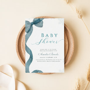 Invitation Baby Shower Flocon de Neige Arc-en-Ciel Aquarelle
