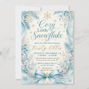 Invitation Baby Shower Flocon de Neige Coquet