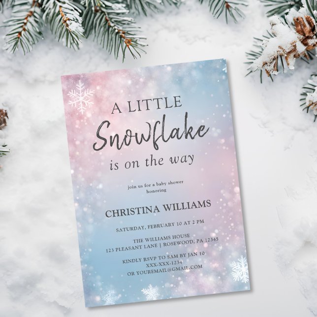 Invitation Baby Shower Flocon de Neige d'Hiver (Créateur téléchargé)