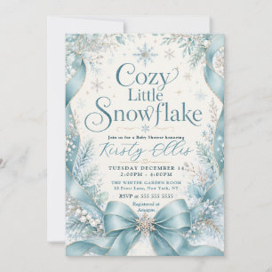 Invitation Baby Shower Flocon de Neige Douillet