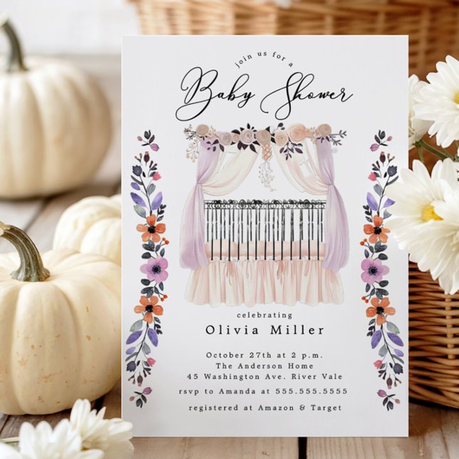 Invitation Baby shower floral (Créateur téléchargé)