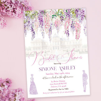 Invitation Baby Shower Floral à l'ancienne de l'ère Régence
