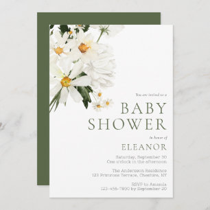 Invitation Baby shower Floral Aquarelle