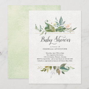Invitation Baby shower Floral Aquarelle