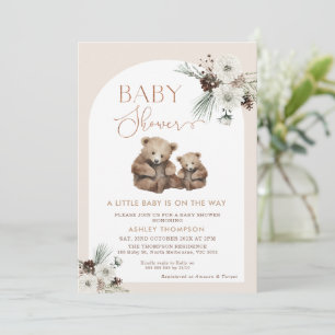 Invitation Baby shower Floral Arch Floral Ours Cub