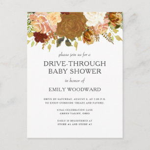 Invitation Baby shower Floral Automne