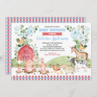 Baby shower Floral Barnyard Farm Animaux