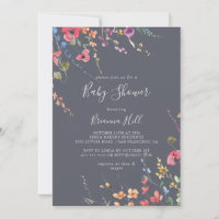 Baby shower floral bleu classique