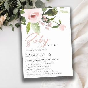 INVITATION BABY SHOWER FLORAL BLUSH ROSE LAVE DE COULEUR SUBT