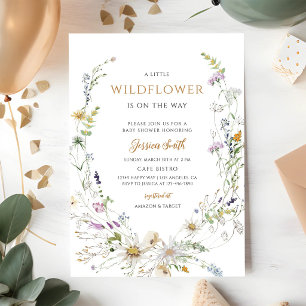 Invitation Baby Shower Floral Bohème Fleur Sauvage