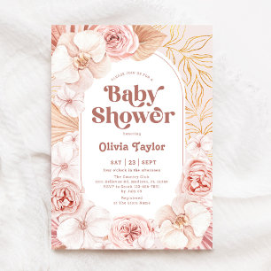 Invitation Baby shower Floral Boho Rose