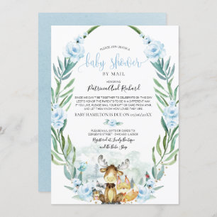 Invitation Baby shower Floral Bois Par Mail