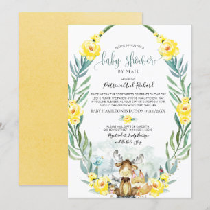 Invitation Baby shower Floral Boisé Par Mail Invit