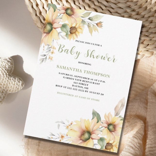 Invitation Baby shower Floral Botanique (Créateur téléchargé)