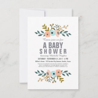 Invitation Baby shower Floral Bouquet