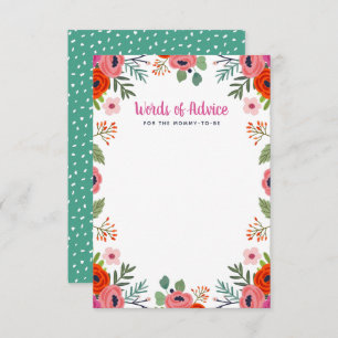 Invitation Baby shower floral brillant Paroles de conseil