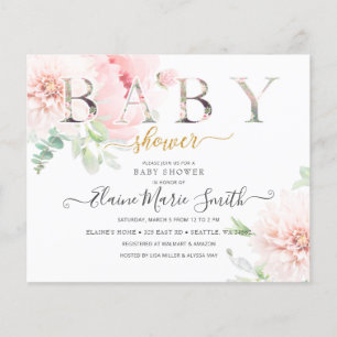 Invitation Baby shower Floral Budget