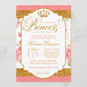 Invitation Baby shower floral chic de la petite princesse Sha