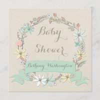 Baby shower floral classique de couronnes et de ba