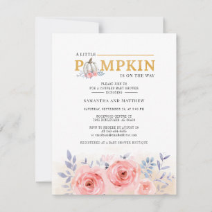 Invitation Baby shower Floral Couples Citrouille