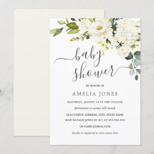 Invitation Baby shower floral d'aquarelle de Champagne