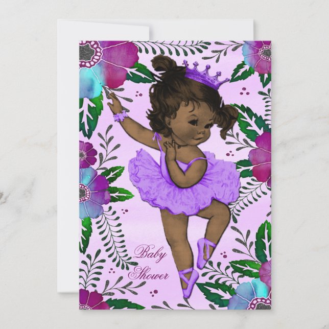 Invitation Baby shower floral de Ballerina (Devant)