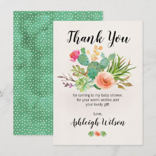 Invitation Baby shower floral de cactus que k que vous cardez