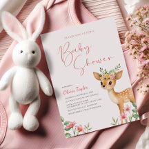 Baby shower floral de cerfs de bois
