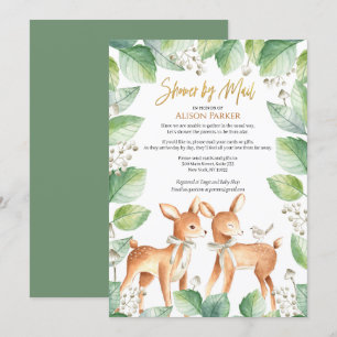 Invitation Baby shower Floral de cerfs de bois par Mail