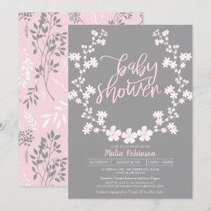 Invitation Baby shower floral de guirlande du souffle du bébé