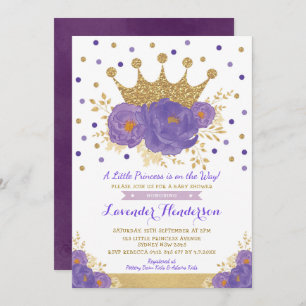 Invitation Baby shower Floral de la Princesse de la Couronne