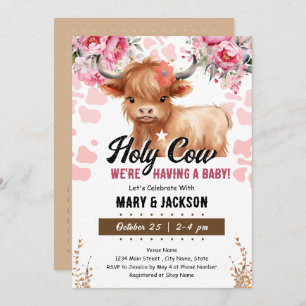 Invitation Baby shower Floral de la Vache Sainte