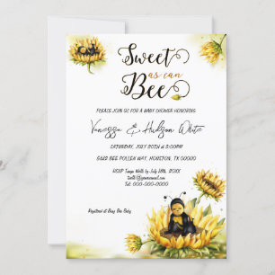 Invitation Baby shower floral de l'abeille de tour