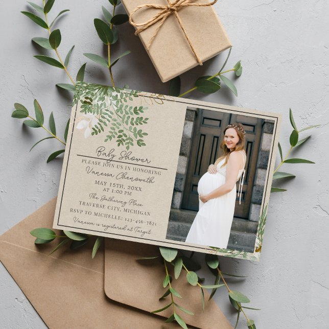 Invitation Baby shower floral de l'aquarelle Abstraite (Créateur téléchargé)