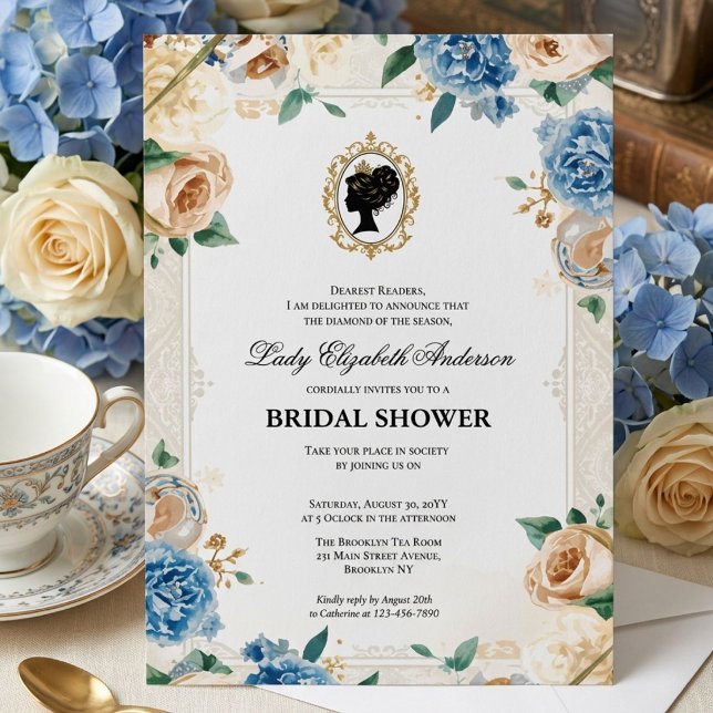 Invitation Baby shower floral de l'ère Régence (Créateur téléchargé)