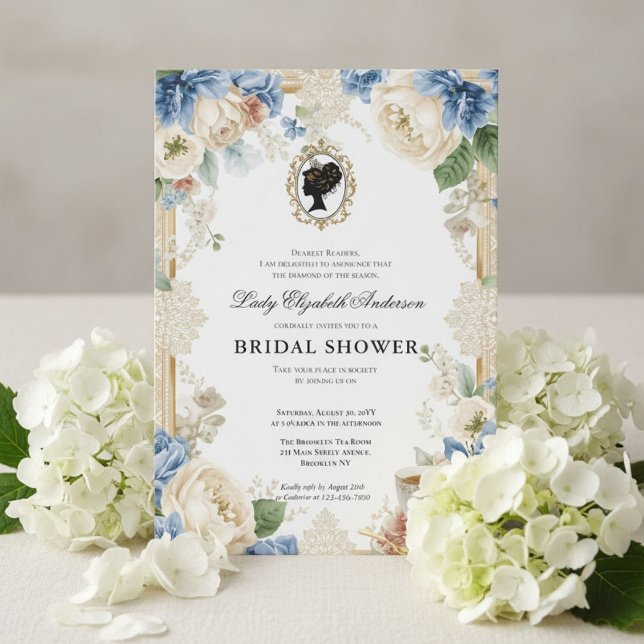 Invitation Baby shower floral de l'ère Régence (Créateur téléchargé)