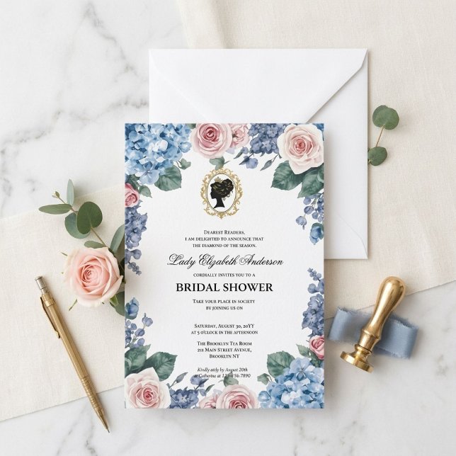 Invitation Baby shower floral de l'ère Régence (Créateur téléchargé)