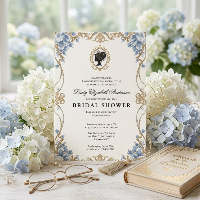 Invitation Baby shower floral de l'ère Régence (Créateur téléchargé)