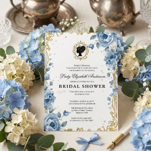 Invitation Baby shower floral de l'ère Régence