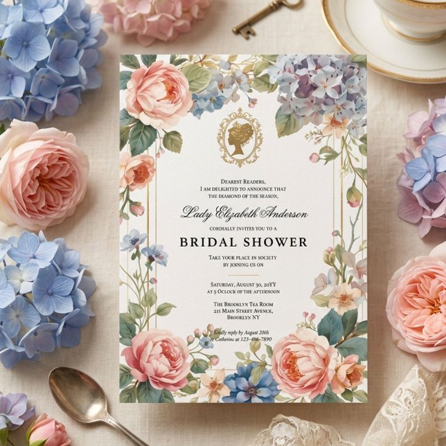 Invitation Baby shower floral de l'ère Régence (Créateur téléchargé)