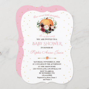 Invitation Baby shower floral de Little Citrouille Burgundy N
